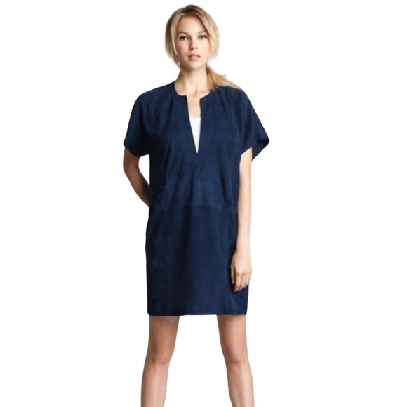 Vince Dresses & Skirts - Vince Blue Leather Tunic Dress